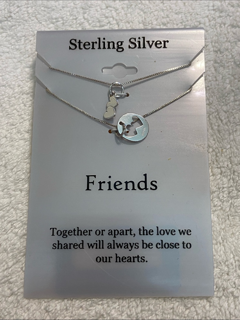 Sterling Silver Friends Matching Necklace Set - Silver